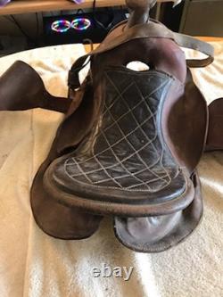 Vintage Antique Western Horse Saddle 15 Tooled Leather Working Ranch Cowboy