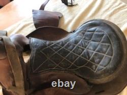 Vintage Antique Western Horse Saddle 15 Tooled Leather Working Ranch Cowboy