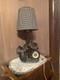 Vintage Apsit Bros California Chalkware Western Lamp Working Clock Cowboy