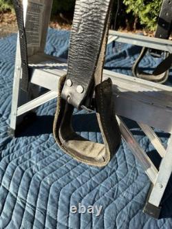 Vintage B Bar B Saddlery 14 Black Tooled Leather Western Trail Horse Saddle