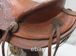 Vintage Big Horn Child's Western Tooled Pony Saddle