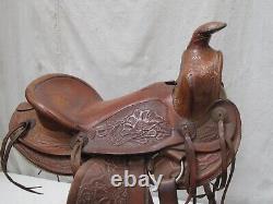 Vintage Big Horn Child's Western Tooled Pony Saddle