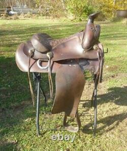 Vintage Big Horn Western Saddle 15.5 Seat 5.5 Tree