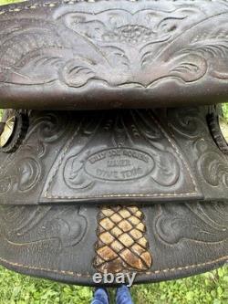 Vintage Billy Joe Roger's Western Ranch Saddle. Leather. Made In Texas 16 Seat