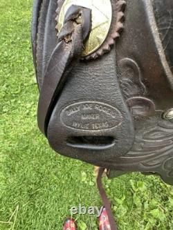 Vintage Billy Joe Roger's Western Ranch Saddle. Leather. Made In Texas 16 Seat
