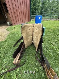 Vintage Billy Joe Roger's Western Ranch Saddle. Leather. Made In Texas 16 Seat