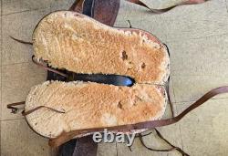 Vintage Black Leather Western Saddle with a horn, swells and