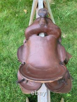Vintage Bona Allen Leather Service Horse Saddle Stirrups 12in Worn Western Tack