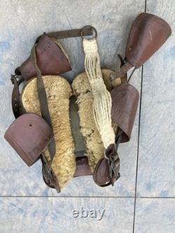 Vintage Bona Allen Leather Service Horse Saddle Stirrups 12in Worn Western Tack
