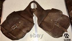 Vintage Brown Leather Small Horse Saddlebag