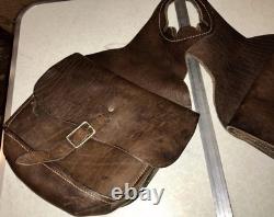 Vintage Brown Leather Small Horse Saddlebag