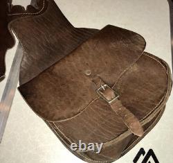 Vintage Brown Leather Small Horse Saddlebag