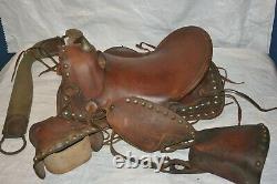 Vintage Child's Leather Pony Or Miniature Horse Western Saddle