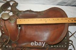 Vintage Child's Leather Pony Or Miniature Horse Western Saddle