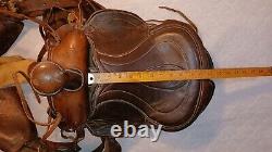 Vintage Children's Western Brown Leather Pony Horse Saddle