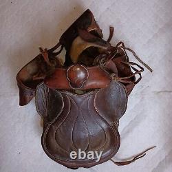 Vintage Children's Western Brown Leather Pony Horse Saddle