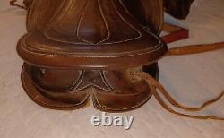 Vintage Children's Western Brown Leather Pony Horse Saddle