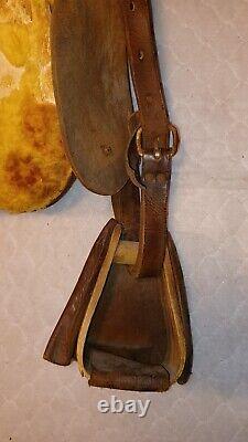 Vintage Children's Western Brown Leather Pony Horse Saddle