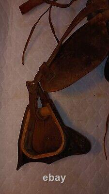 Vintage Children's Western Brown Leather Pony Horse Saddle