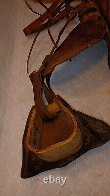 Vintage Children's Western Brown Leather Pony Horse Saddle