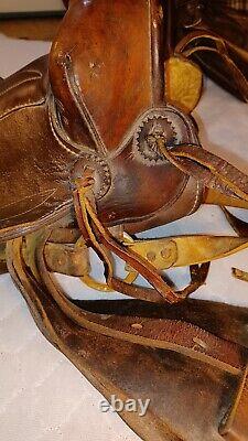 Vintage Children's Western Brown Leather Pony Horse Saddle