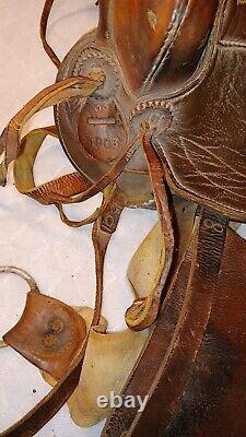 Vintage Children's Western Brown Leather Pony Horse Saddle