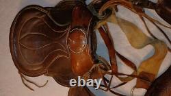 Vintage Children's Western Brown Leather Pony Horse Saddle