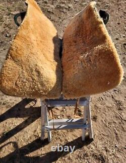 Vintage Clark Western Saddle With Square Skit 14 Seat Tooled