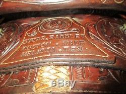 Vintage Custom Made Western Saddle by Dryers Saddles Melissa Texas 15.5-16 Seat
