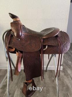 Vintage Custom Western Saddle 15 NICE! Possibly Harry Rowell
