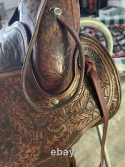 Vintage Custom Western Saddle 15 NICE! Possibly Harry Rowell