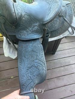 Vintage DE walker FULL FLORAL Visalia Saddle