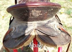 Vintage Denver Round Skirt High Back Western Saddle 12½ Seat