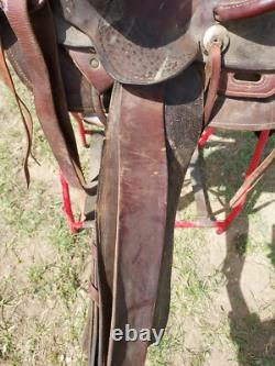 Vintage Denver Round Skirt High Back Western Saddle 12½ Seat