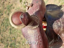 Vintage Denver Round Skirt High Back Western Saddle 12½ Seat
