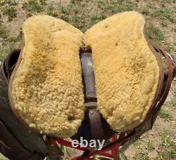 Vintage Denver Round Skirt High Back Western Saddle 12½ Seat