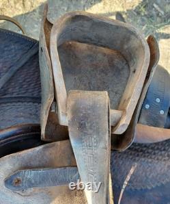 Vintage Early Bona Allen makers mark 15¼ Western Saddle As Is