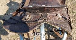 Vintage Early Bona Allen makers mark 15¼ Western Saddle As Is