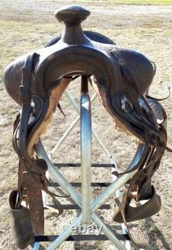 Vintage Early Bona Allen makers mark 15¼ Western Saddle As Is Vintage Early Bona Allen makers mark 15¼ Western Saddle As Is