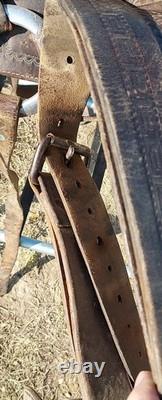 Vintage Early Bona Allen makers mark 15¼ Western Saddle As Is