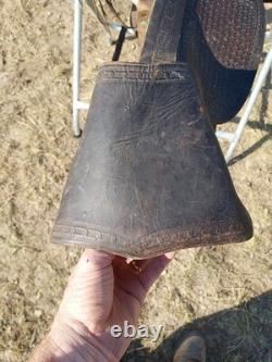 Vintage Early Bona Allen makers mark 15¼ Western Saddle As Is