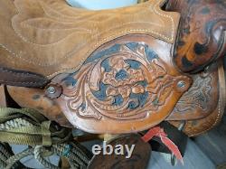 Vintage Easy Rider Action Saddle Tooled Leather Western Horse Saddle