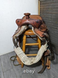 Vintage Easy Rider Action Saddle Tooled Leather Western Horse Saddle