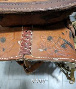 Vintage Easy Rider Action Saddle Tooled Leather Western Horse Saddle