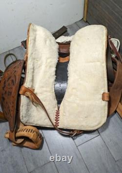 Vintage Easy Rider Action Saddle Tooled Leather Western Horse Saddle