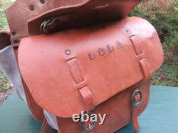 Vintage Frank Finch Albany Oregon Custom Leather Saddlebags Western Saddle Bags