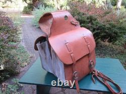 Vintage Frank Finch Albany Oregon Custom Leather Saddlebags Western Saddle Bags