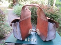 Vintage Frank Finch Albany Oregon Custom Leather Saddlebags Western Saddle Bags