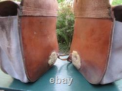 Vintage Frank Finch Albany Oregon Custom Leather Saddlebags Western Saddle Bags