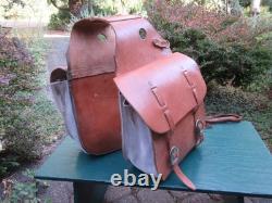 Vintage Frank Finch Albany Oregon Custom Leather Saddlebags Western Saddle Bags